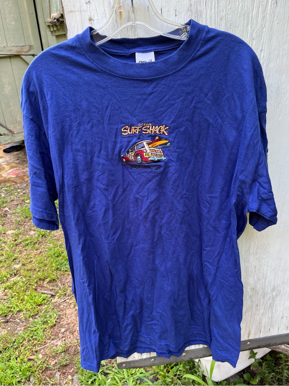 Anvil Royal Blue Short Sleeve Tee with Surf Van Embroidery